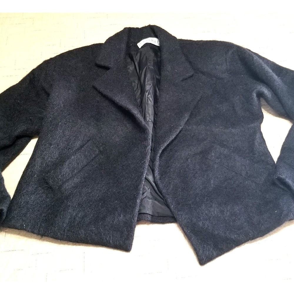 Carlisle Black Cropped Wool Blend Blazer